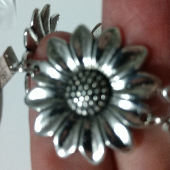 Bracelet Sunflowers Silver-tone Boho Country 7" + 2" extension Gift Collection - Picture 6 of 7